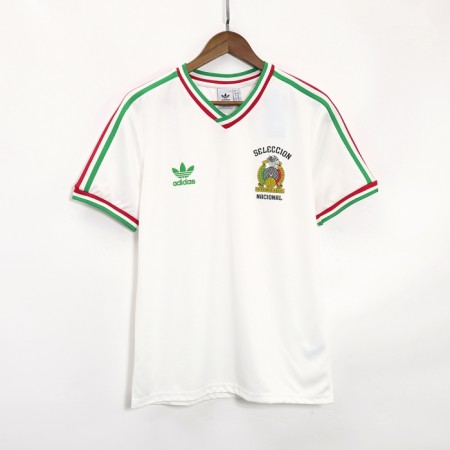 Mexiko Remake Fotbollströjor 1985 Vit Kortärmad